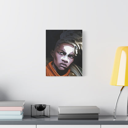 Artistic Matte Canvas Wall Art - Edgy Portrait Design for Home Decor